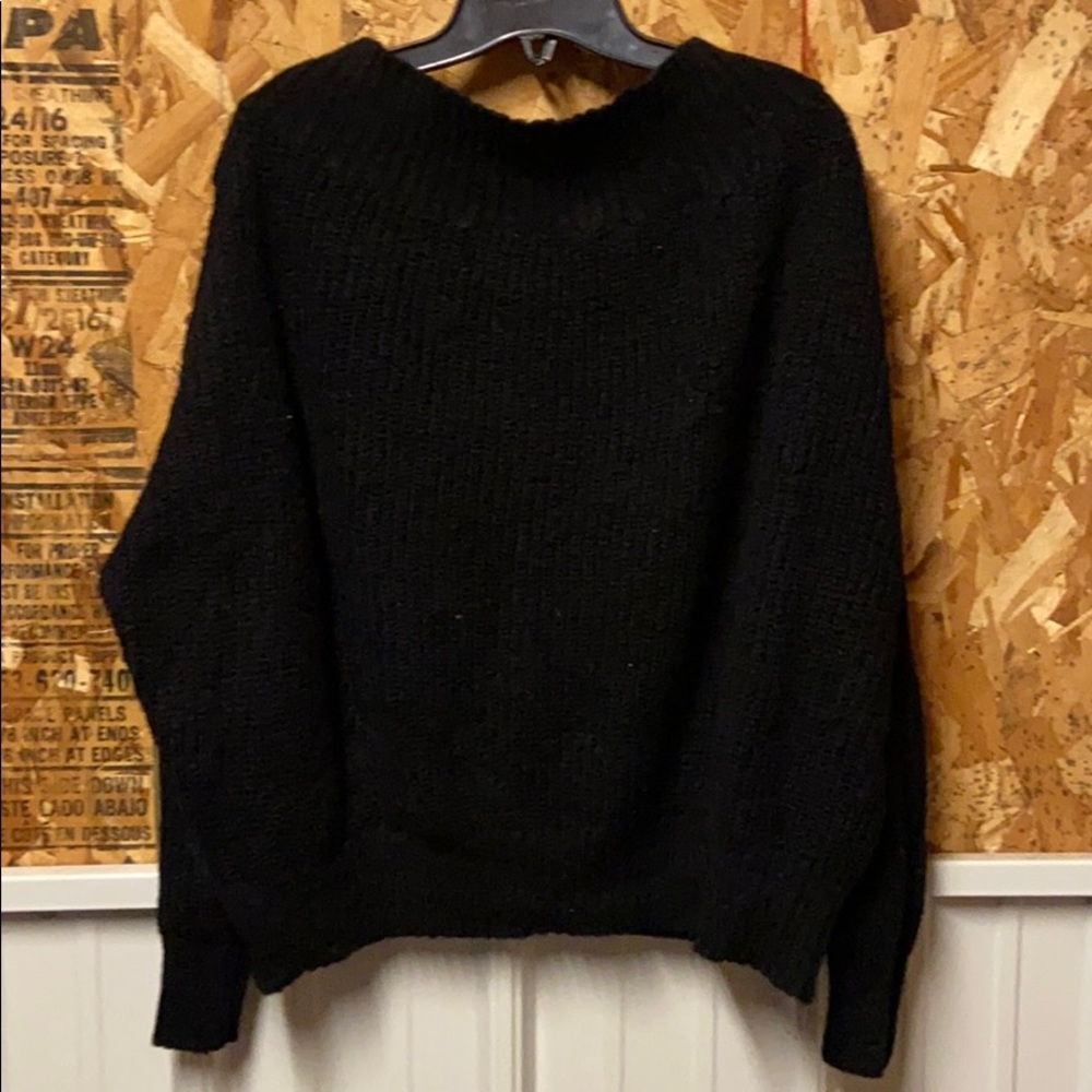 Off the shoulder black sweater